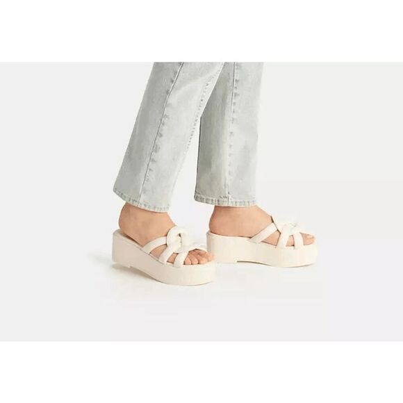 COACH Women's Everette Leather Slip On Sandals - Chalk 9.5B - Picture 10 of 11